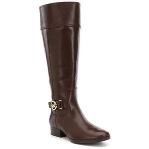 NEW Michael Kors Leather Wide Calf Knee boots
